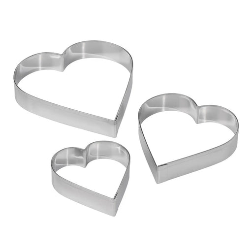 Tala Plain Heart Cutters - Stainless Steel (Set of 3)