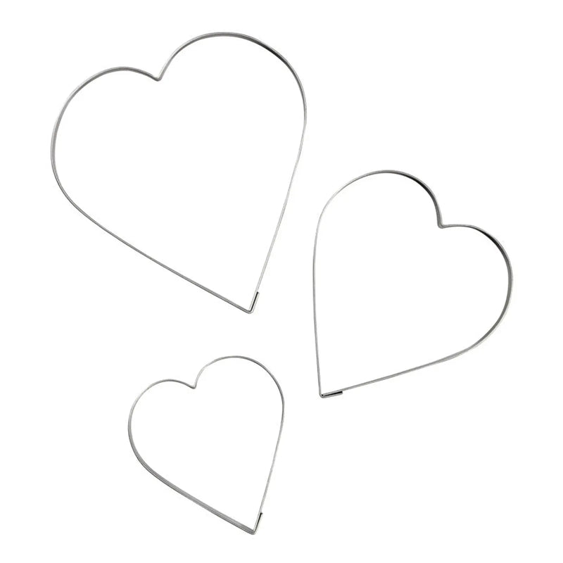 Tala Plain Heart Cutters - Stainless Steel (Set of 3)