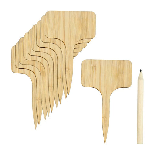 Ambassador Bamboo T Labels & Pencil 10 Piece 4"
