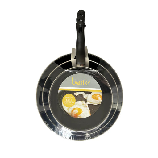 Basiks Carbon Steel Frying Pan Set 3 Piece