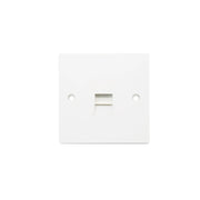 Securlec 1 Gang Telephone Socket Square Edge