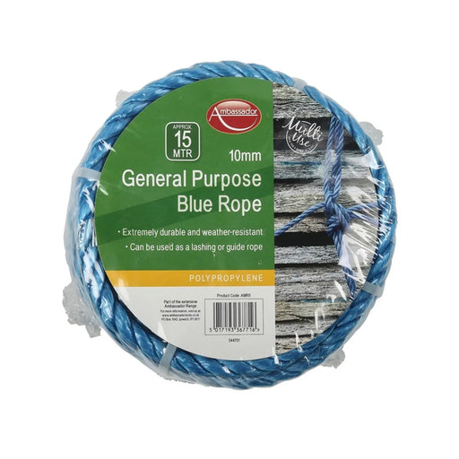 Ambassador Mini Coil Blue General Purpose Rope 10mm x 15m