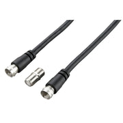 Luceco Ross Satellite Cable With Female To Female Coupler 1.5m Black