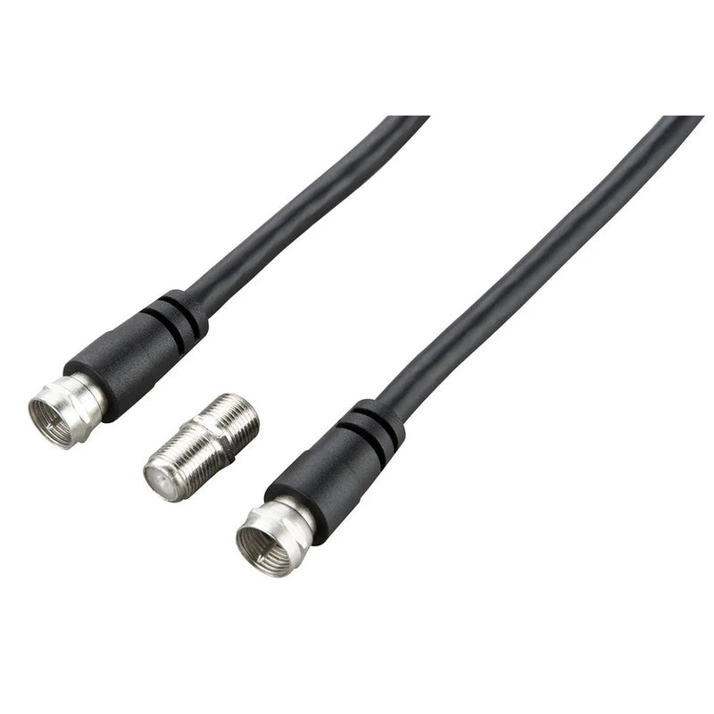 Luceco Ross Satellite Cable With Female To Female Coupler 1.5m Black