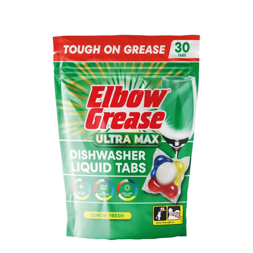 Elbow Grease Ultra Max Dishwasher Liquid Tab Lemon Fresh Pack 30
