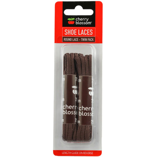Cherry Blossom Twin Pack Round Laces 75cm Brown