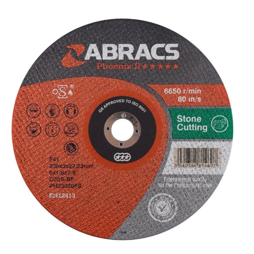 Abracs Phoenix Flat Stone Cutting Disc 230mm x 3.0mm x 22.23mm