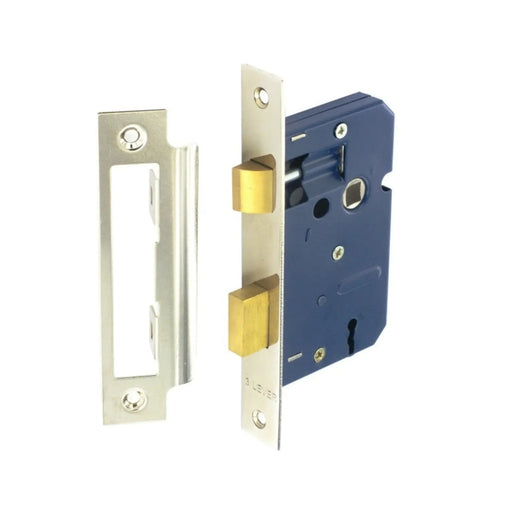 Securit 3 Lever Sashlock Nickel Plated with 2 Keys 63mm