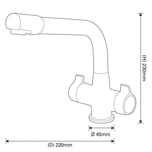 SupaPlumb Mono Block Mixer Sink Tap H: 230mm D:230mm Diameter: 45mm