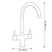 SP Sienna Mono Sink Mixer Tap H 361mm W 160mm D 172mm