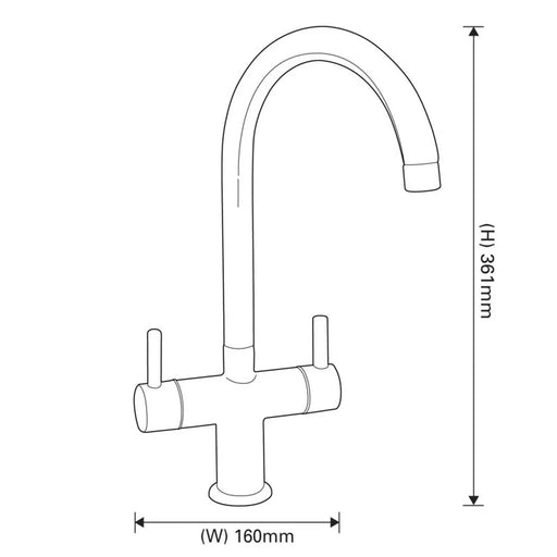 SP Sienna Mono Sink Mixer Tap H 361mm W 160mm D 172mm