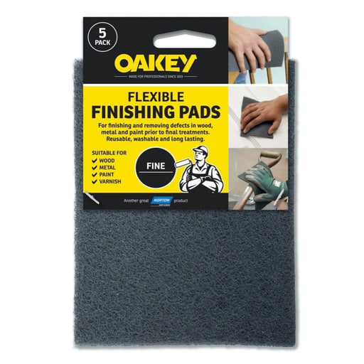 Oakey Flexible Finishing Pads Grey Pack 5