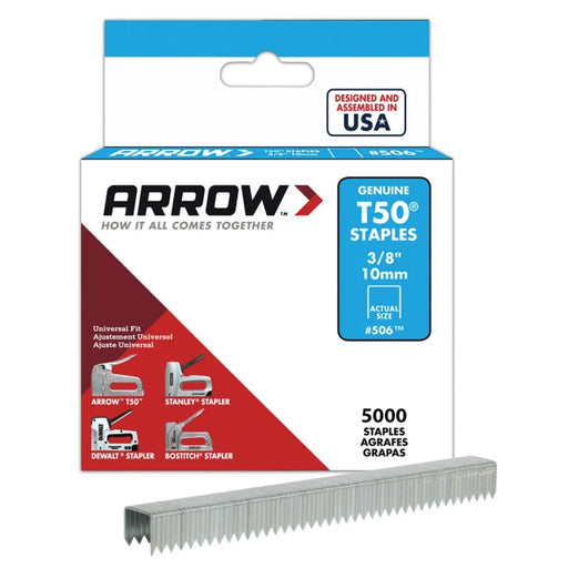Arrow T50 Staples 10mm 3/8" Box 5000