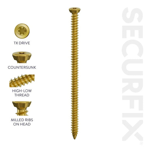 Securfix Concrete Frame Screws 7.5 x 132mm Box of 100