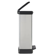 Curver Deco Black & Silver Pedal Bin 50L