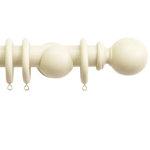 Jones Interiors Shore 35mm Wood Curtain Pole Kit Ghost 150cm