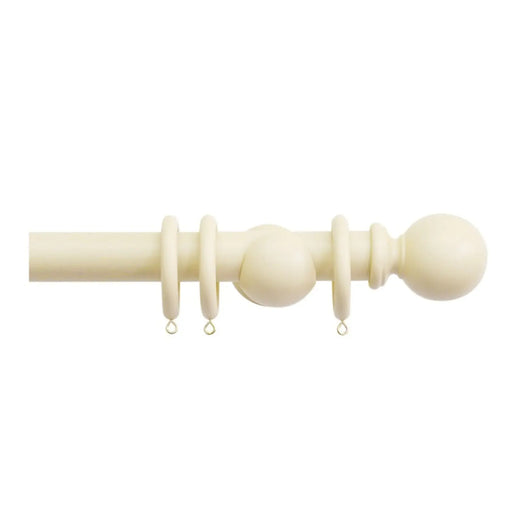 Jones Interiors Shore 35mm Wood Curtain Pole Kit Ghost 150cm