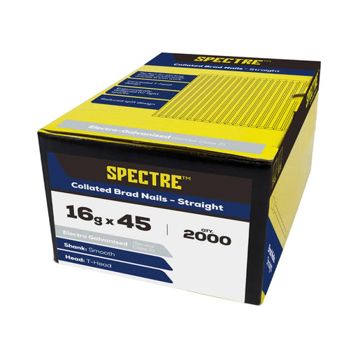 Spectre Brad Nails - Straight 16g x 19mm Bx 2000 ELGV