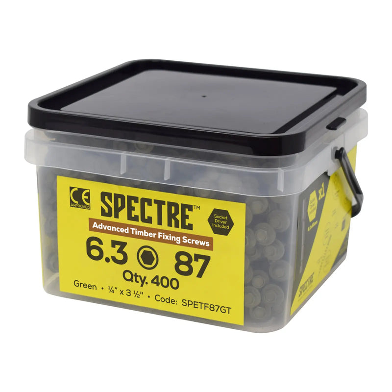 Spectre T/Fix Screw 6.3x87mm Tub 400 T17 Tip 1000hr Green