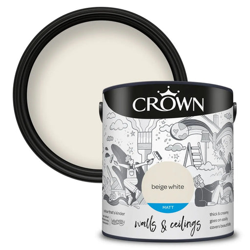 Crown Walls & Ceilings Matt 2.5L Beige White