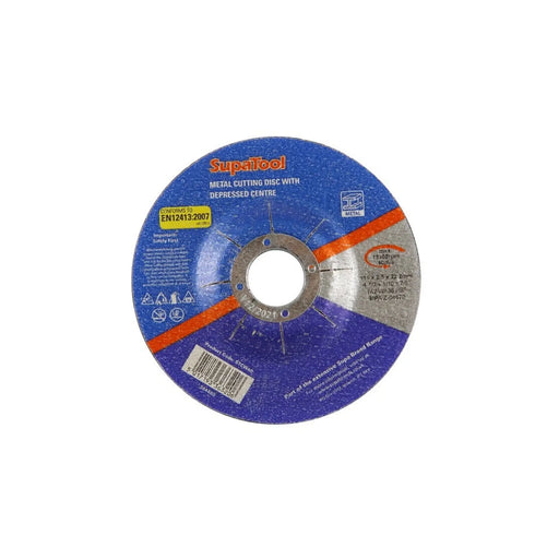 SupaTool Metal Cutting Disc With Depressed Centre 115mmx2.5mm