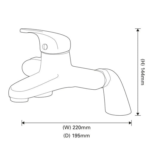 SP Eden Bath Filler Tap W:220mm H: 144mm D: 195mm