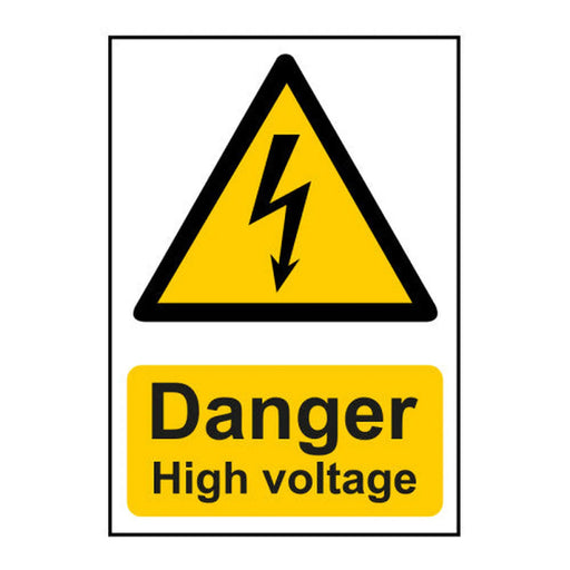 Danger High voltage 1.2mm Recyclable PP (210 x 148mm) - Min Order 4