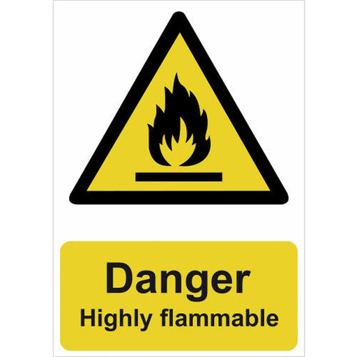 Danger Highly flammable 1.2mm Recyclable PP (148 x 210mm) - Min Order 4