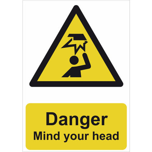 'Danger Mind Your Head', Self Adhesive Vinyl (148mm x 210mm) - Min Order 4