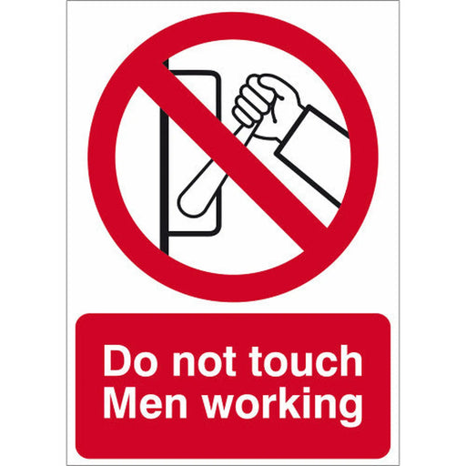 Do not touch men working 1.2mm Recyclable PP (125 x 175mm) - Min Order 2