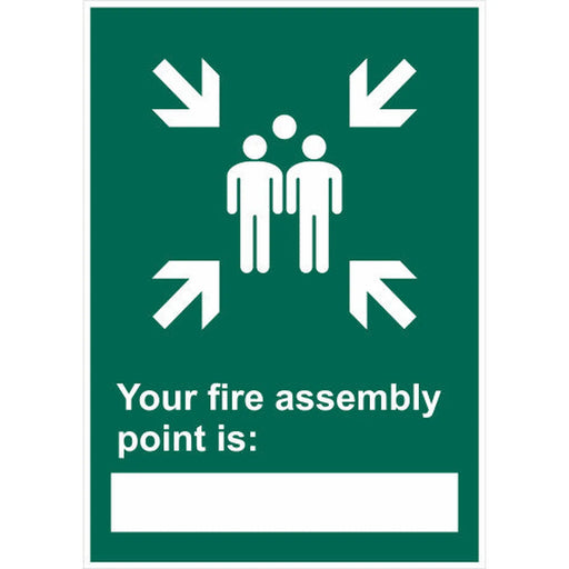 Your fire assembly point is 1.2mm Recyclable PP (297 x 420mm) - Min Order 2