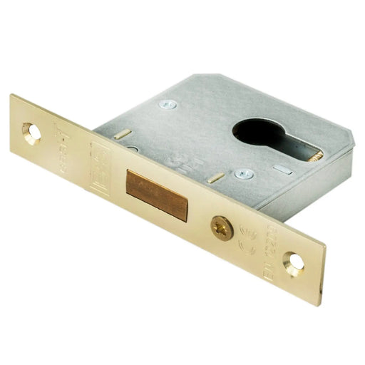 64Mm Dead Lock - Euro - Square - Electro Brassed