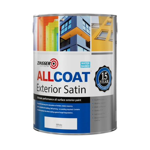 Zinsser Allcoat Exterior Water Based Satin White 5L