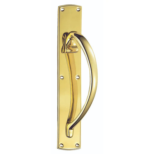 Pull Handle - (Right Hand) - Polished Brass 457MM X 76MM