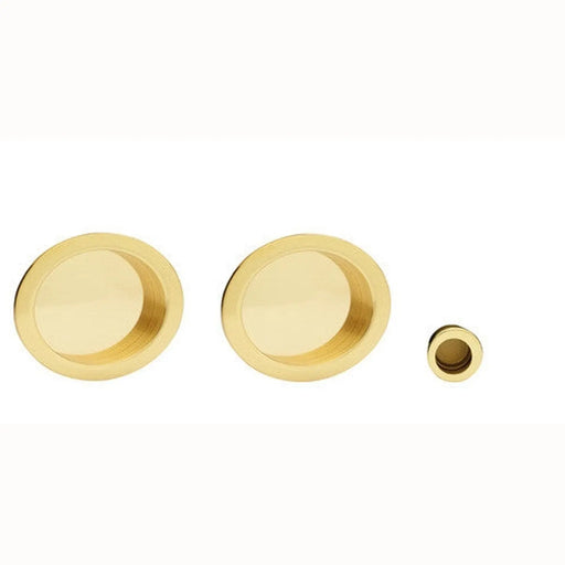 Sliding Door Rose With Flush Pull Otl (Polished Brass) - Polished Brass 57 MM