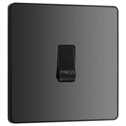BG Electrical Evolve Black Chrome - Single, bell push switch