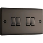 BG Electrical Nexus Metal Black Nickel - Quadruple, 2 way switch