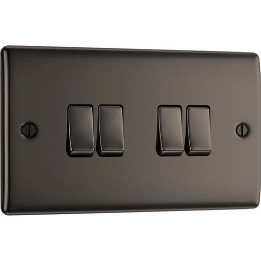 BG Electrical Nexus Metal Black Nickel - Quadruple, 2 way switch