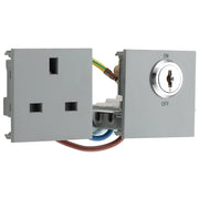 BG Electrical Euro Module - 13A double pole, key controlled socket