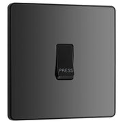 BG Electrical Evolve Black Chrome - Single, bell push switch