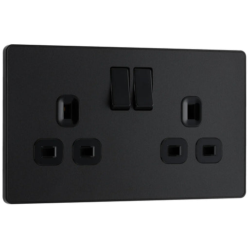 BG Electrical Evolve Matt Black - Double, switched, single pole