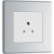 BG Electrical Flatplate Screwless Polished Chrome - 2A, single, unswitched, round pin