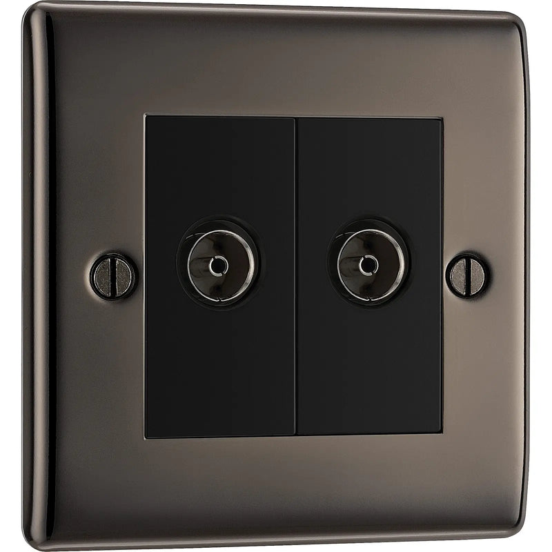 BG Electrical Nexus Metal Black Nickel - Double, isolated, co-axial
