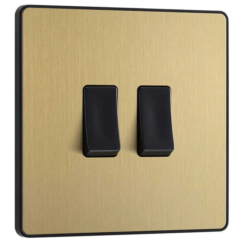 BG Electrical Evolve Satin Brass - Double, 2 way switch