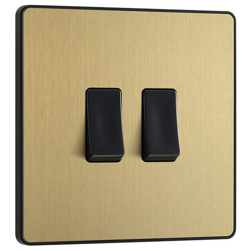 BG Electrical Evolve Satin Brass - Double, 2 way switch