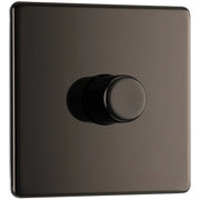 BG Electrical Flatplate Screwless Black Nickel - Single, 2 way push 200W