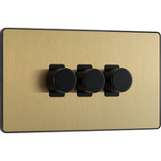 BG Electrical Evolve Satin Brass - Triple, 2 way push 200W