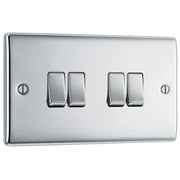 BG Electrical Nexus Metal Polished Chrome - Quadruple, 2 way switch