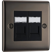 BG Electrical Nexus Metal Black Nickel - Double, RJ45 data socket