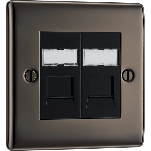 BG Electrical Nexus Metal Black Nickel - Double, RJ45 data socket